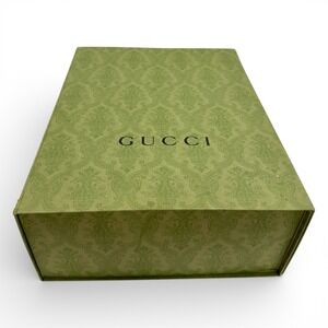 Gucci Green Damask Patterned Storage Gift Box Organizer Decor Authentic